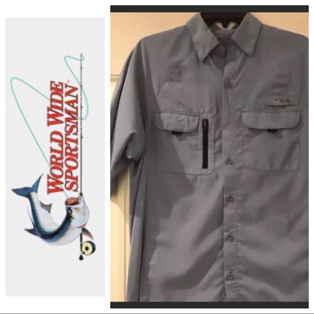 Worldwide Sportsman Blue Fishing Shirt Small
